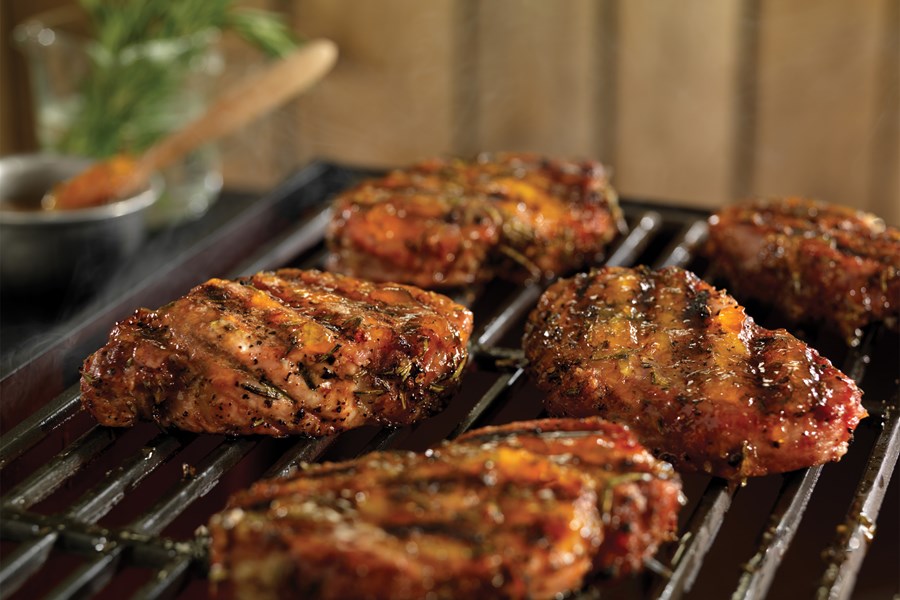 Country-Style Ribs with Peach Rosemary Glaze