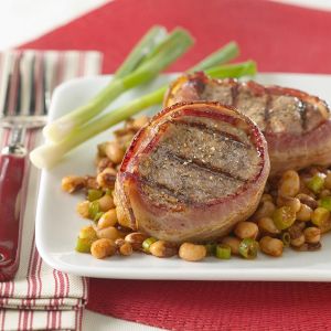 Bacon Wrapped Pork Tenderloin with Texas Caviar